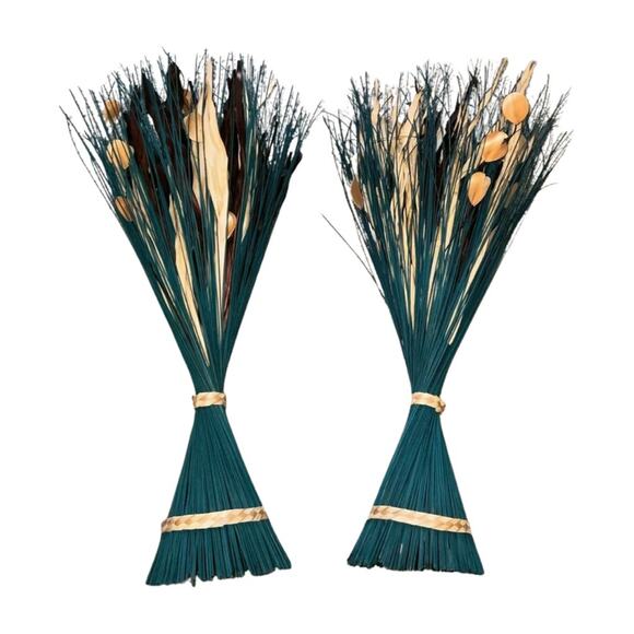 2 Pack Teal,Tan And Brown Broom craft 23 in - Picture 1 of 2